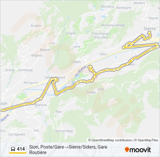 414 Bus Line Map