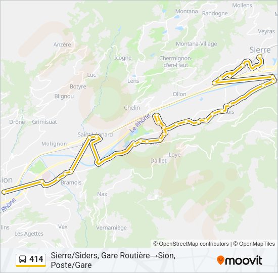 414 Bus Line Map