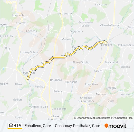 414 Bus Line Map