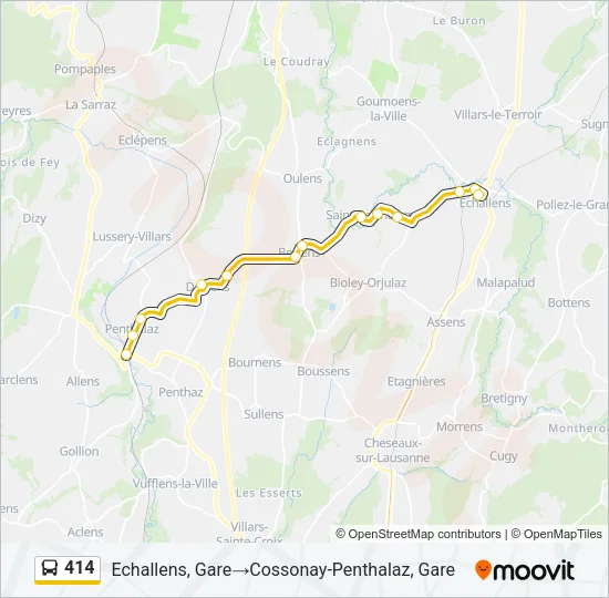414 Bus Line Map