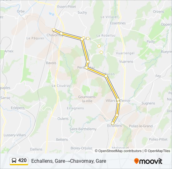 420 bus Line Map