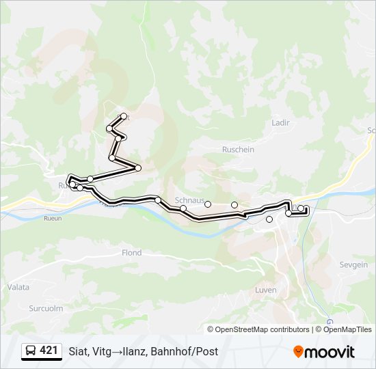 421 Bus Line Map
