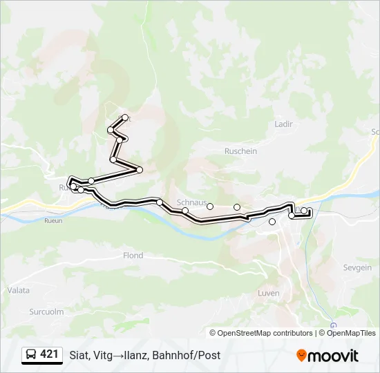 421 Bus Line Map