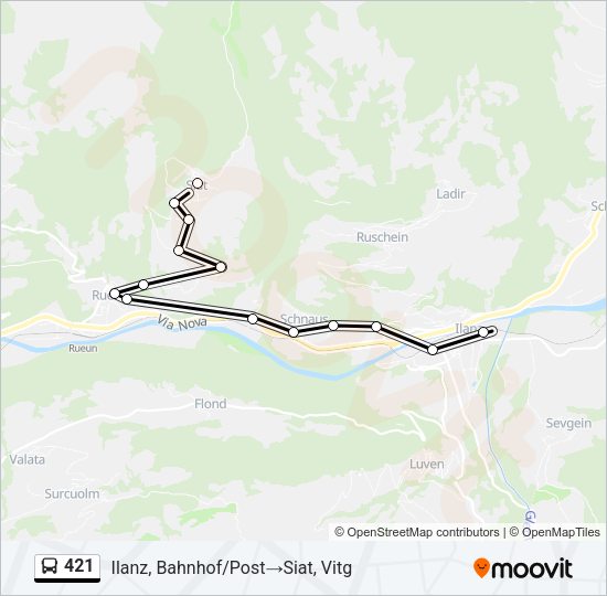 421 Bus Line Map