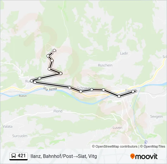 421 Bus Line Map