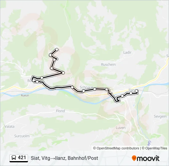 421 Bus Line Map