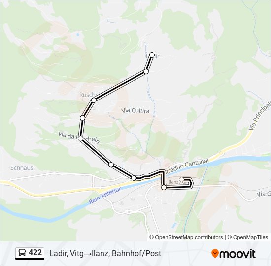 422 bus Line Map