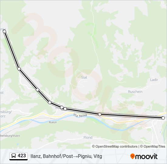 423 bus Line Map