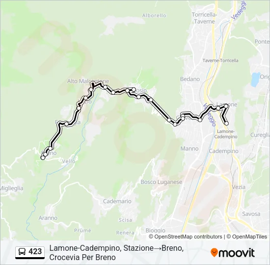 423 Bus Line Map