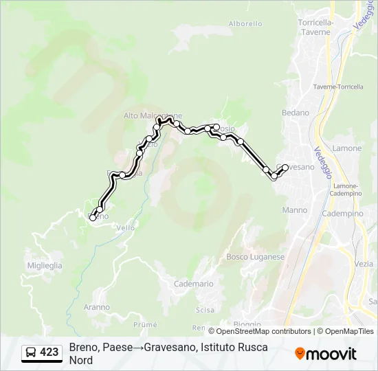 423 Bus Line Map