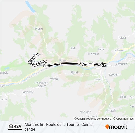 424 bus Line Map