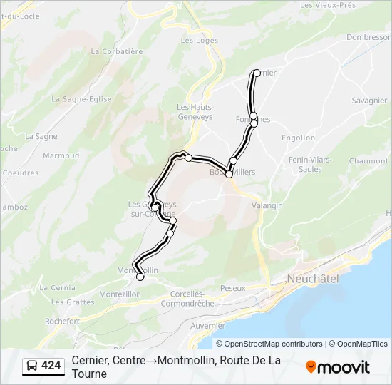 424 Bus Line Map