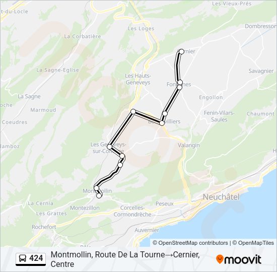 424 Bus Line Map