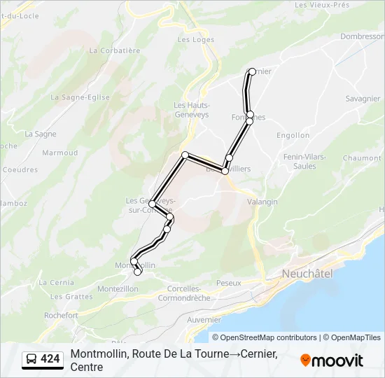 424 Bus Line Map