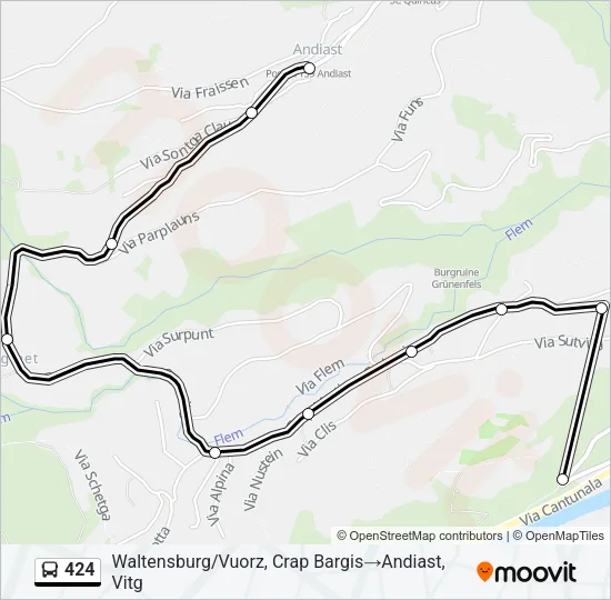 424 Bus Line Map