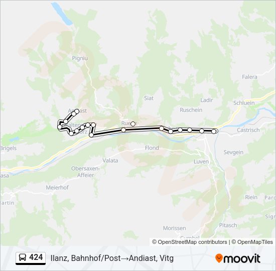 424 Bus Line Map
