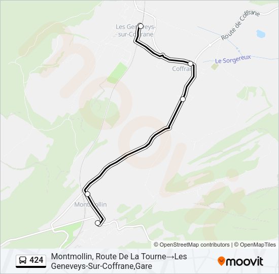 424 Bus Line Map