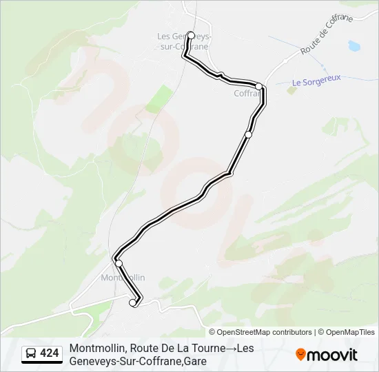 424 Bus Line Map