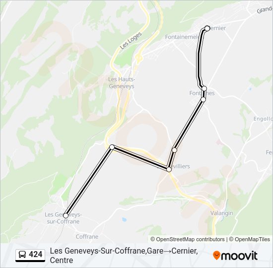 424 Bus Line Map