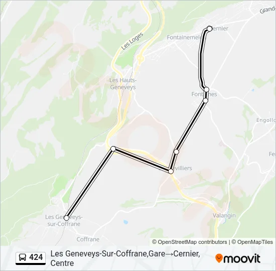 424 Bus Line Map