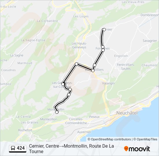 424 Bus Line Map