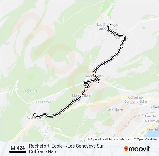 424 Bus Line Map