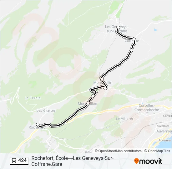 424 Bus Line Map