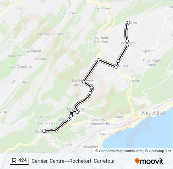 424 Bus Line Map