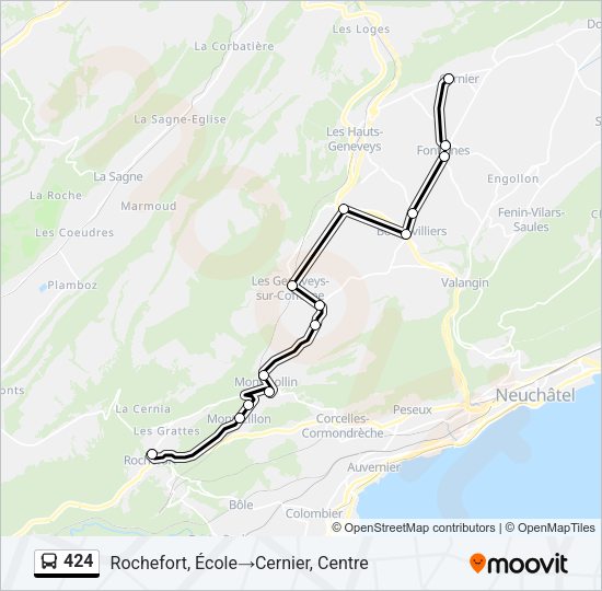 424 Bus Line Map