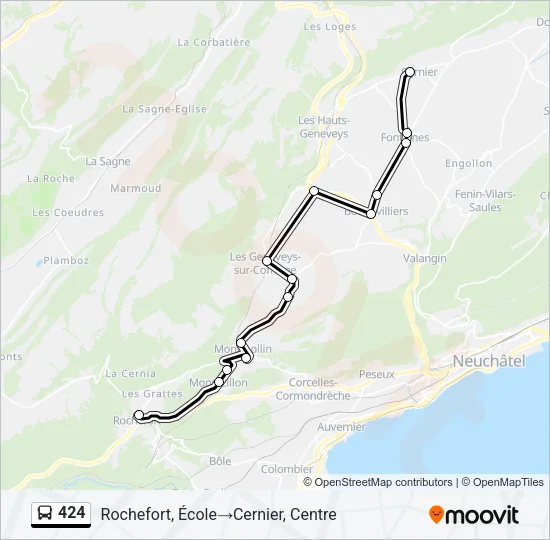 424 Bus Line Map
