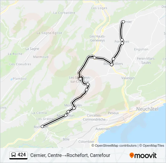 424 Bus Line Map