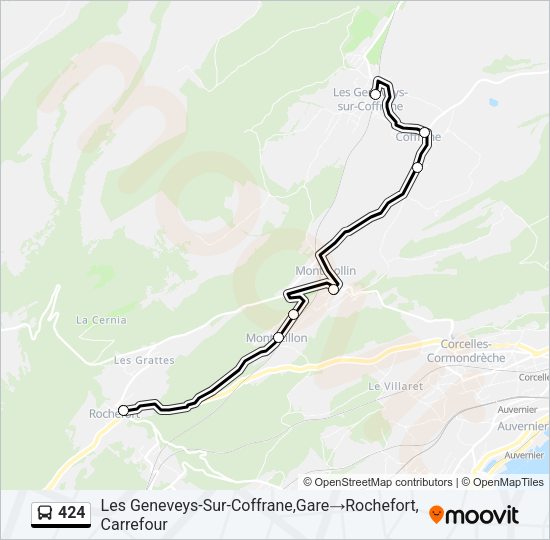 424 Bus Line Map