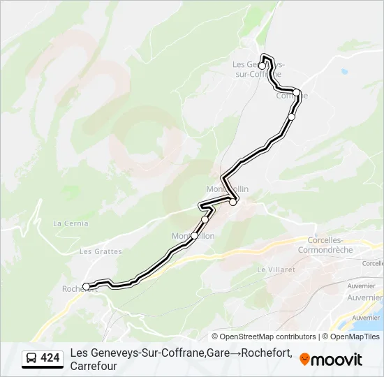 424 Bus Line Map