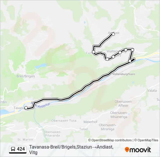 424 Bus Line Map