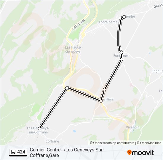 424 Bus Line Map