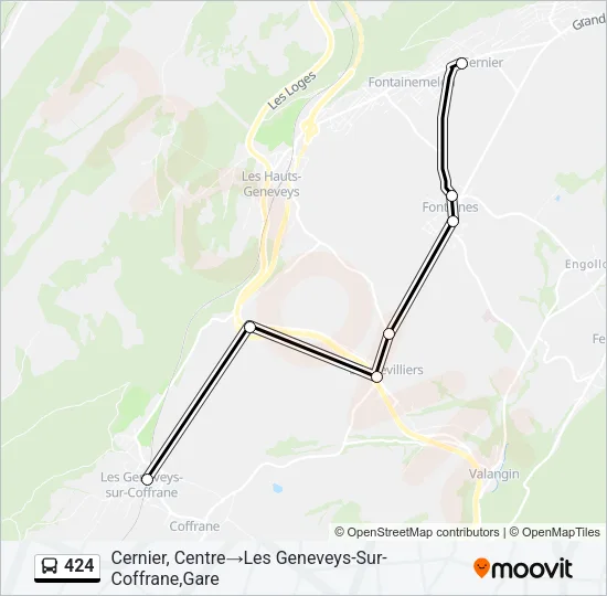 424 Bus Line Map