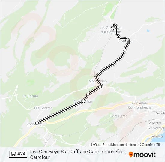 424 Bus Line Map