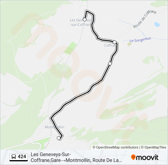 424 Bus Line Map