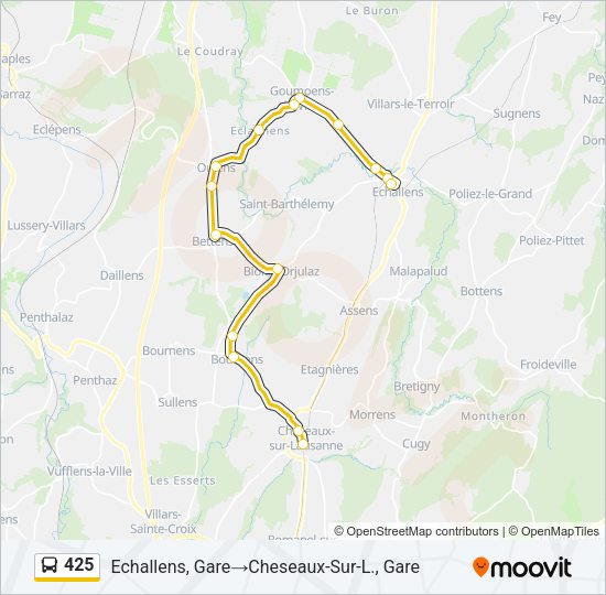 425 Bus Line Map