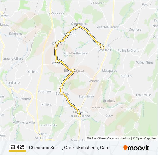425 Bus Line Map