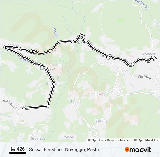 Plan de la ligne 426 de bus