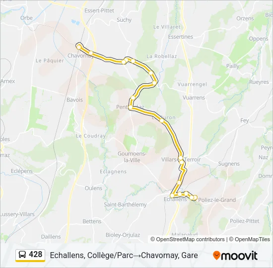 428 Bus Line Map