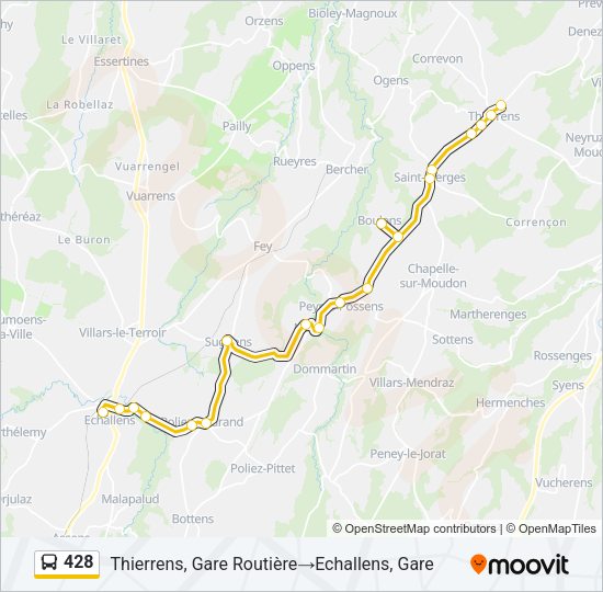 428 Bus Line Map