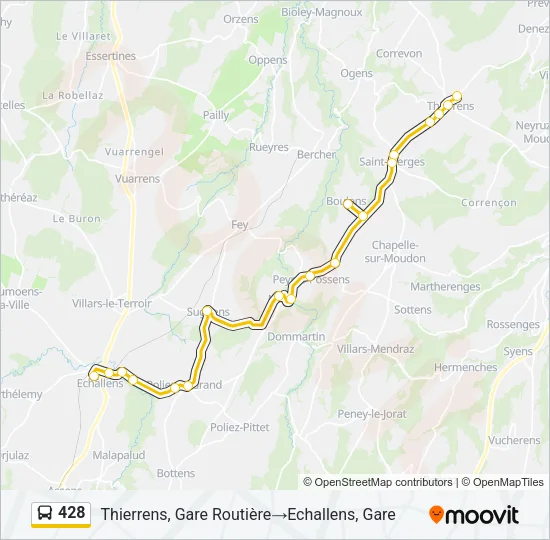 428 Bus Line Map