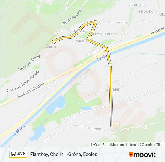 428 Bus Line Map
