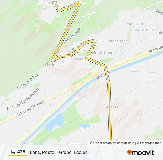 428 Bus Line Map