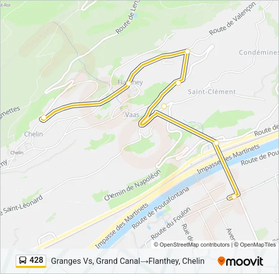 428 Bus Line Map