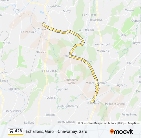 428 Bus Line Map
