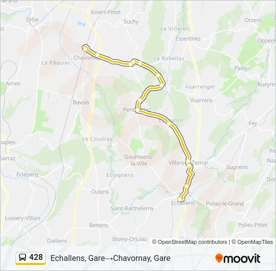 428 Bus Line Map