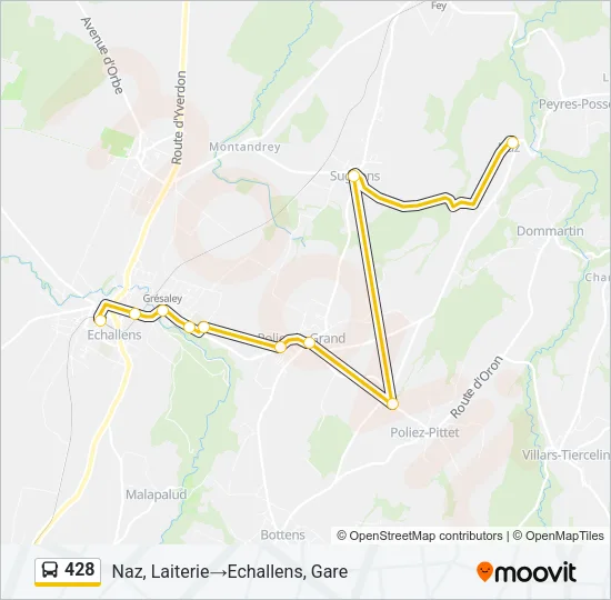 428 Bus Line Map